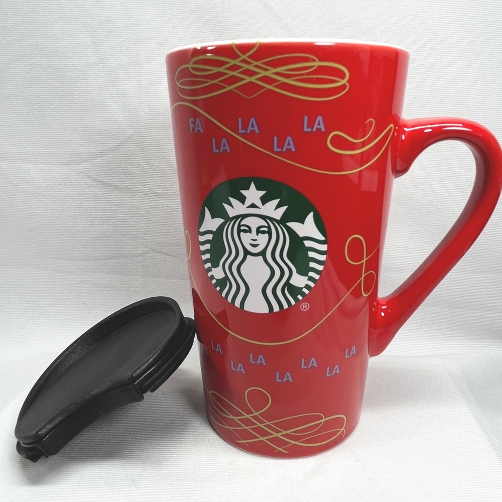 🆕 Starbucks 10oz, Holiday FA LA LA LA LA Tall Ceramic Mug